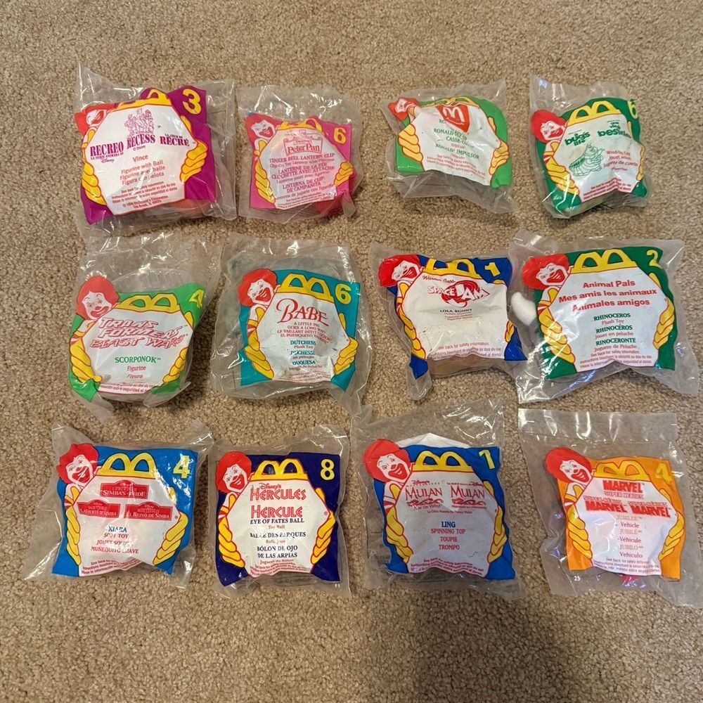 Assorted Vintage Kids Meal Prizes from Happy Meal at McDonalds